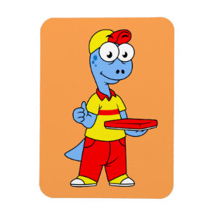 Imán Ilustracion De Una Persona Que Entrega El Brontosa