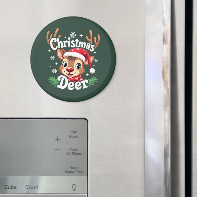 Imán Ilustracion de venado de Navidades hábiles (In situ (nevera))