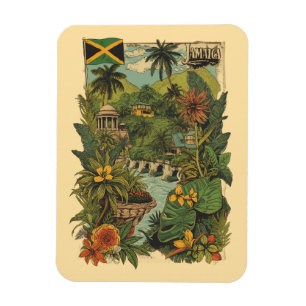 Imán Ilustración de viaje a Jamaica de estilo vintage