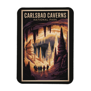Imán Ilustración de viaje al Parque Nacional Carlsbad C