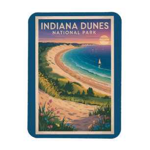 Imán Ilustración de viaje al Parque Nacional Indiana Du