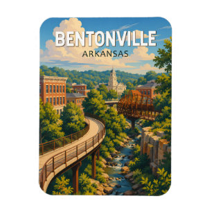 Imán Ilustración de viaje de arte de Bentonville Arkans