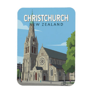 Imán Ilustración de viaje de arte de Christchurch Nueva