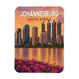 Imán Ilustración de viaje de arte de Johannesburgo Sudá