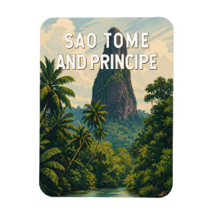 Imán Ilustración de viaje de arte de Santo Tomé y Prínc