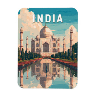 Imán Ilustración de viaje de arte vintage de la India
