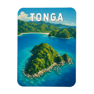 Imán Ilustración de viaje de arte vintage de Tonga