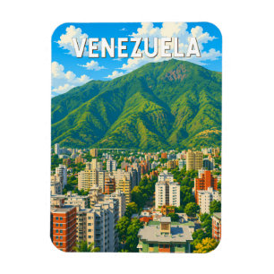 Imán Ilustración de viaje de arte vintage de Venezuela