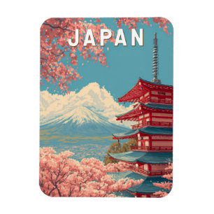 Imán Ilustración de viaje de arte vintage Japón