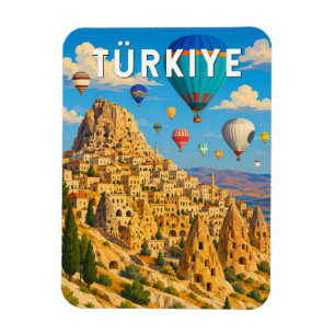 Imán Ilustración de viaje de arte vintage Turquía Turki