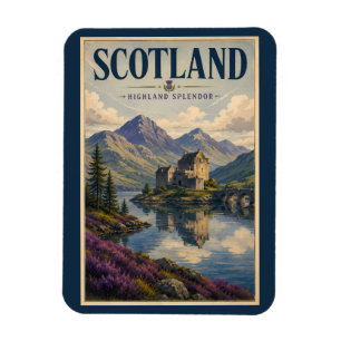 Imán Ilustración de viaje de las Highlands escocesas de