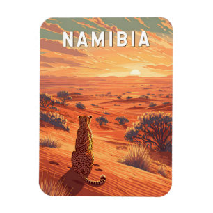 Imán Ilustración de viaje de Namibia Arte vintage
