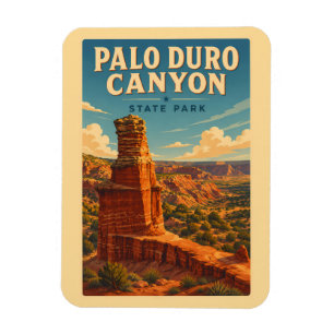 Imán Ilustración de viaje de Palo Duro Canyon Texas Art