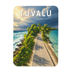Imán Ilustración de viaje de Tuvalu Arte Vintage