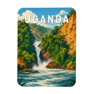 Imán Ilustración de viaje de Uganda Arte vintage