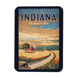 Imán Ilustración de viaje del campo de Indiana Arte ret