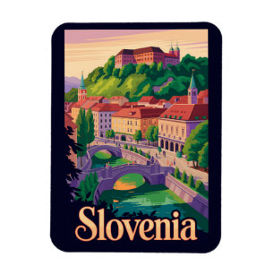 Imán Ilustración de viaje del puente de Ljubljana Eslov