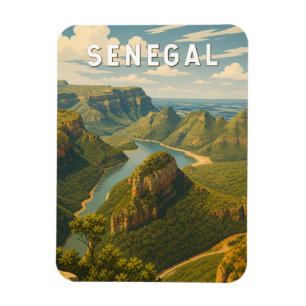 Imán Ilustración de viaje vintage de Senegal