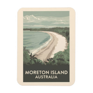 Imán Ilustracion de viajes de Moreton Island Australia