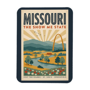 Imán Ilustración del Arco de la Puerta de Missouri Arte
