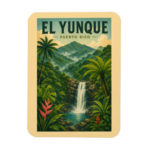 Imán Ilustración del Bosque Nacional El Yunque Puerto R