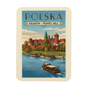 Imán Ilustración del Castillo Real Wawel de Polonia Art