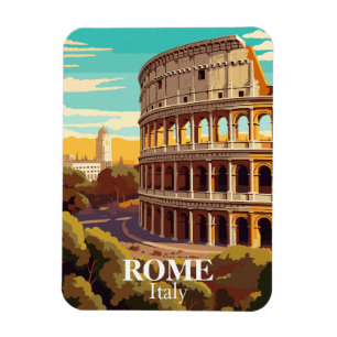 Imán Ilustración del Coliseo de Roma Italia Viaje