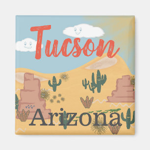 Imán Ilustracion del Desierto de Tucson Arizona