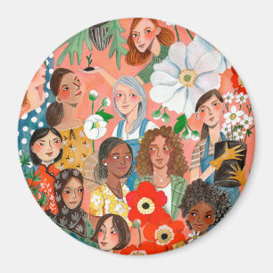 Imán Ilustracion del Día Internacional de la Mujer