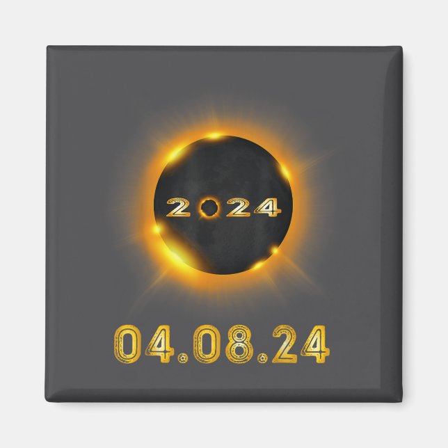Imán Ilustración del eclipse solar 04 08 24 (Frente)