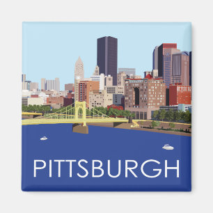Imán Ilustracion del equipo de Guay Pittsburgh Skyline