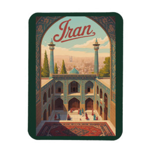 Imán Ilustración del horizonte de Irán Arte de viaje vi