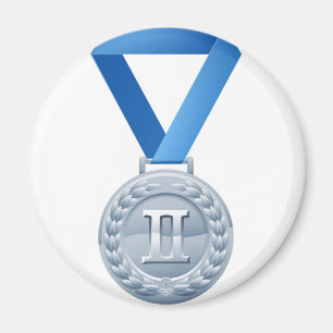 Imán Ilustracion del medallista de plata