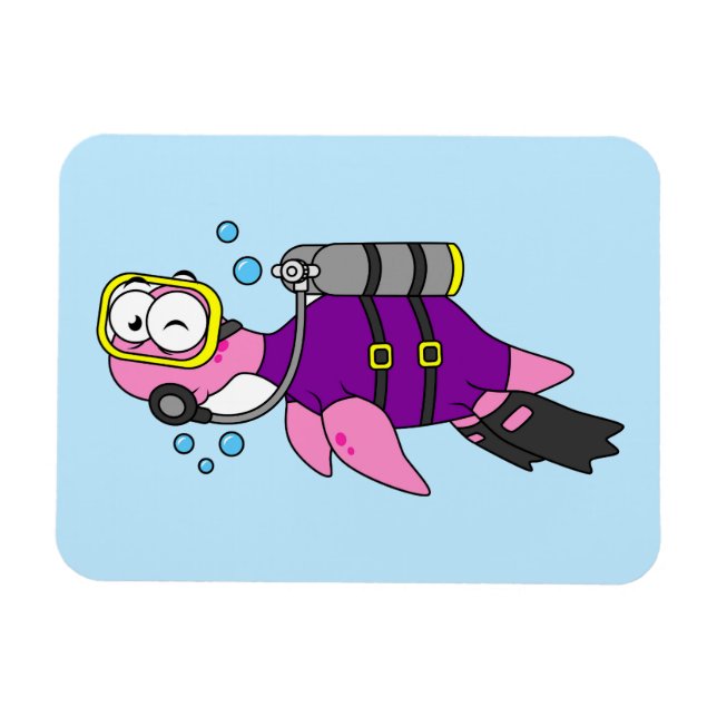 Imán Ilustracion Del Monstruo De Loch Ness Scuba Buver. (Horizontal)