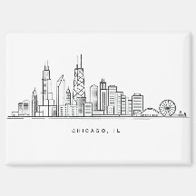 Ilustración del paisaje urbano de Chicago IL