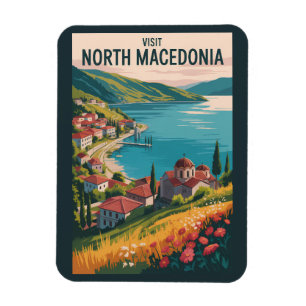 Imán Ilustración del paisaje urbano de Macedonia del No