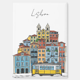 Imán Ilustración del Panteón de Alfama Lisboa Portugal