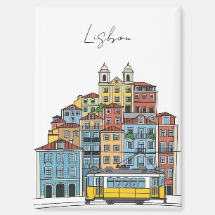 Imán Ilustración del Panteón de Alfama Lisboa Portugal