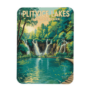 Imán Ilustración del Parque Nacional de los Lagos de Pl