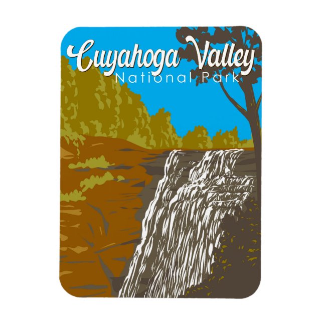 Imán Ilustracion del Parque Nacional del Valle de Cuyah (Vertical)