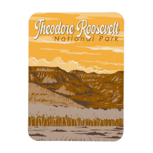 Imán Ilustracion del Parque Nacional Theodore Roosevelt