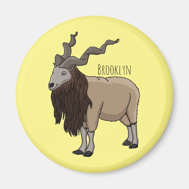 Imán Ilustracion del personalizado de cabras Markhor (Frente)