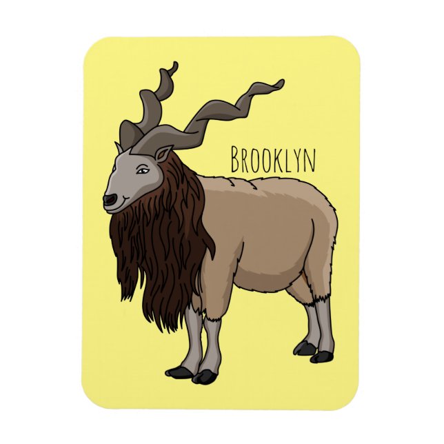 Imán Ilustracion del personalizado de cabras Markhor (Vertical)