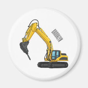 Imán Ilustracion del personalizado de la excavadora de 