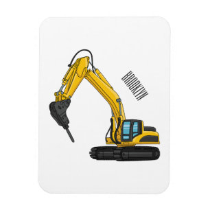 Imán Ilustracion del personalizado de la excavadora de 