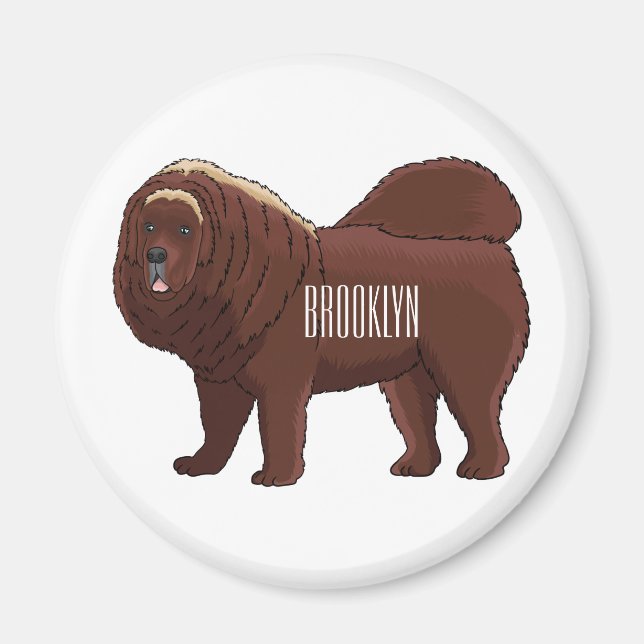 Imán Ilustracion del personalizado tibetano Mastiff (Frente)