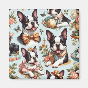 Imán Ilustracion del Terrier de Boston