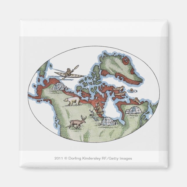 Imán Ilustracion del territorio inuit (Frente)