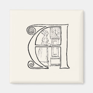Imán Ilustracion del vintage de la letra A