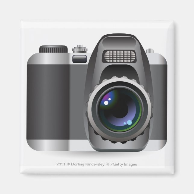 Imán Ilustracion digital de la cámara digital (Frente)